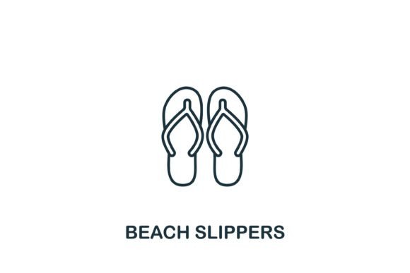 Beach Slippers Icon: A Simple and Versatile Design Element