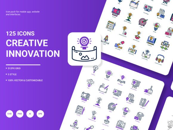Creative Innovation Icon Pack: A Comprehensive Design Solution