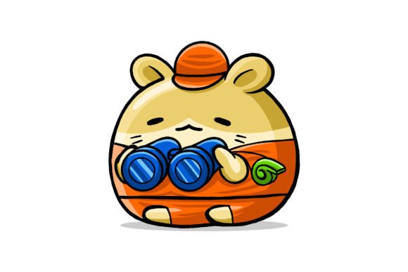 Cute Hamster Lifeguard Cartoon Vector