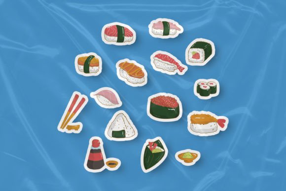 Enhance Your Visual Content with Collection Sushi Object Illustration