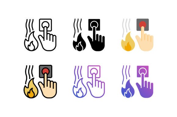 Strategic Use of Fire Alarm Button Icons for Enhanced Visual Communication