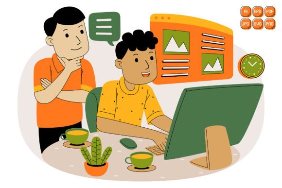 Unlock Creative Potential with Teamwork Vector Illustration 10