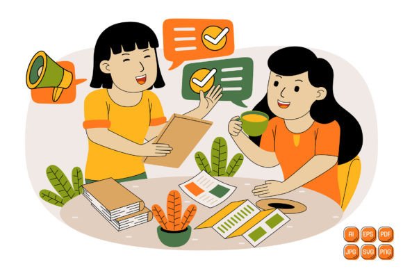 Unlock Creativity with Teamwork Vector Illustration 04