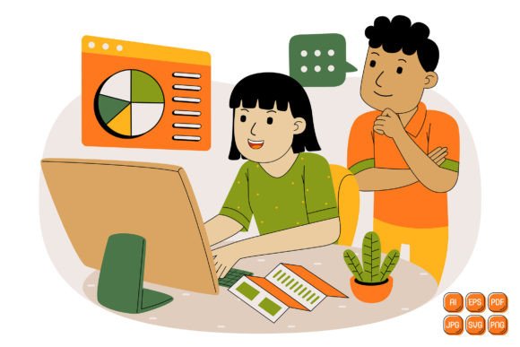 Unlock Creativity with Teamwork Vector Illustration 11