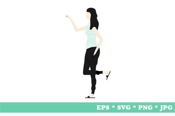 Woman in Flat Design Style: A Versatile Vector Asset for Modern Projects